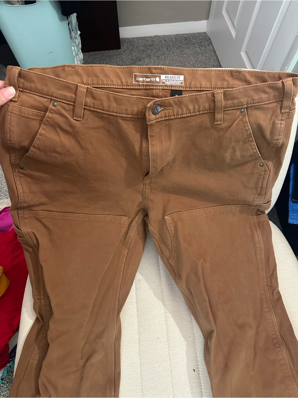 Carhartt Women's Straight Leg Tan Work Jeans